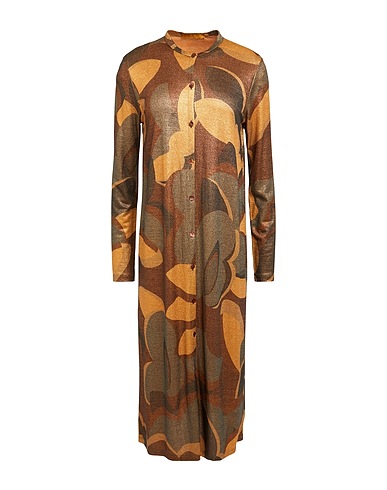 SIYU Vestito chemisier Giallo ocra 75% Viscosa, 13% Poliammide, 12% Poliestere