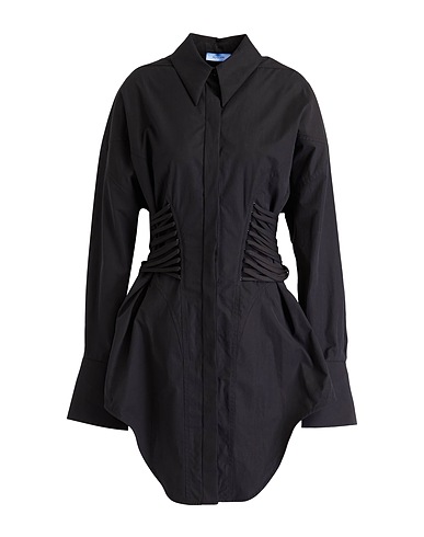 MUGLER Shirt dress Black 100% Cotton
