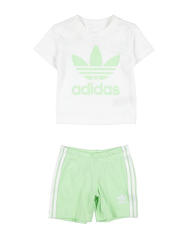 ADIDAS ORIGINALS Baby co-ord  SHORT TEE SET
 White 100% Cotton