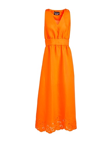 BOUTIQUE MOSCHINO Long dress Orange 55% Viscose, 25% Polyester, 20% Cotton