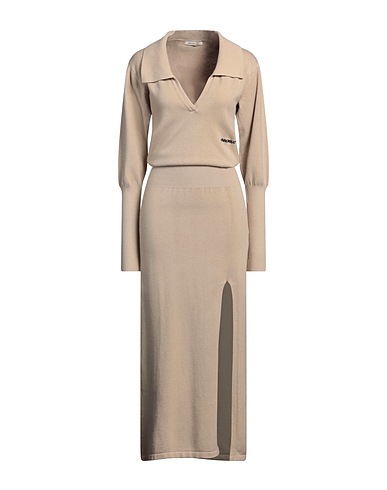 HINNOMINATE Long dress Beige 52% Viscose, 26% Polyester, 22% Polyamide