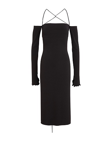 THE ANDAMANE Midi dress Black 95% Polyester, 5% Elastane