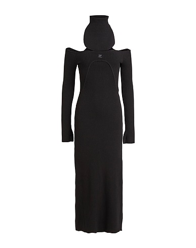 COURRÈGES Elegant dress Black 70% Viscose, 30% Polyester