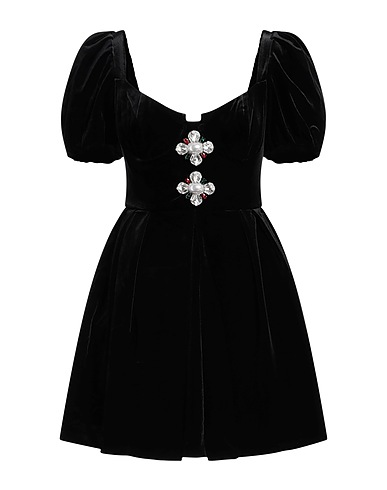 SELF-PORTRAIT Vestito corto Nero 92% Poliestere, 8% Elastan