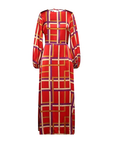 MOMONÍ Long dress Tomato red 93% Silk, 7% Elastane
