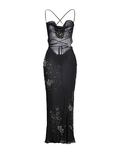 DES_PHEMMES Long dress Black 100% Silk