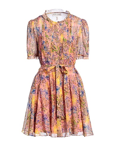 SALONI Short dress Pink 100% Silk