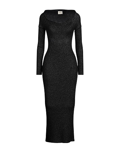 KHAITE Knit dress Black 38% Virgin Wool, 36% Polyester, 17% Metallic fiber, 8% Polyamide, 1% Elastane