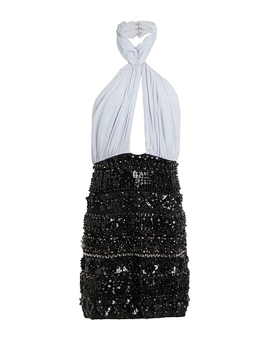 DES_PHEMMES Sheath dress Black 50% Silk, 47% Cotton, 3% Elastane
