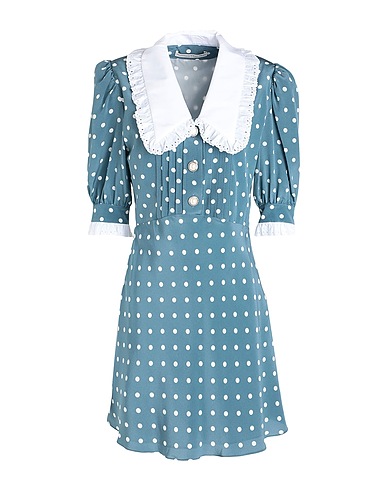 ALESSANDRA RICH Shirt dress Pastel blue 100% Silk, Cotton, Polyester