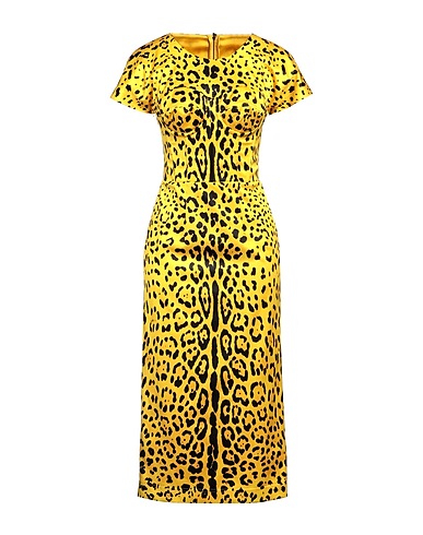 DOLCE&GABBANA Midi dress Yellow 95% Polyester, 5% Elastane