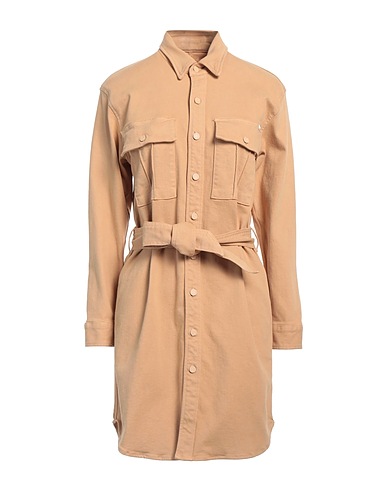 MOTHER Denim dress Camel 93% Cotton, 5% Polyester, 2% Elastane