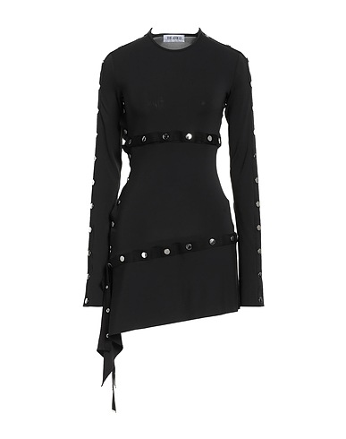 THE ATTICO Short dress Black 75% Acetate, 20% Polyamide, 5% Other Fibres, Cotton, Polyester