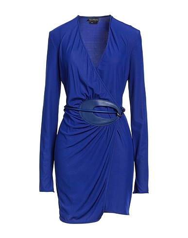 TOM FORD Short dress Blue 78% Viscose, 14% Polyamide, 8% Elastane, Lambskin