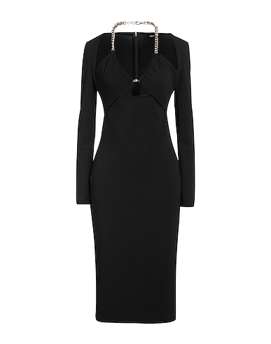 JUST CAVALLI Midi dress Black 95% Polyester, 5% Rubber