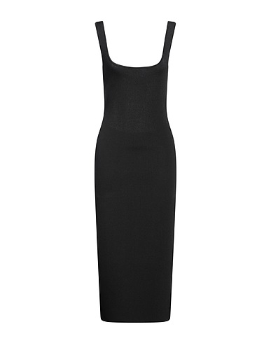 GCDS Midi dress Black 94% Viscose, 6% Polyester