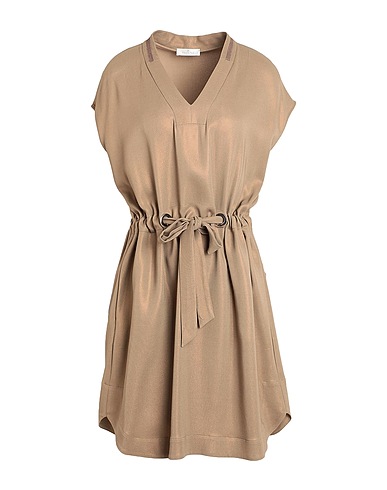 PANICALE Short dress Khaki 95% Viscose, 5% Elastane
