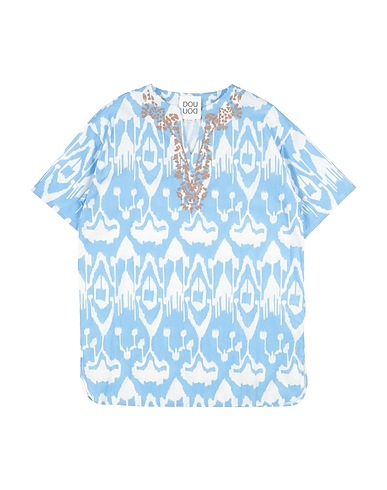 DOUUOD Dress Light blue 100% Cotton, Polyester