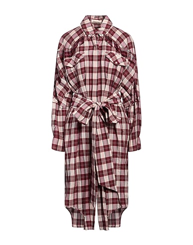 ALEXANDRE VAUTHIER Midi dress Burgundy 42% Linen, 33% Lyocell, 25% Polyamide, Glass