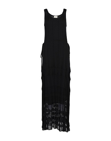 MAISON FLÂNEUR Langes Kleid Schwarz 52% Baumwolle, 48% Viskose
