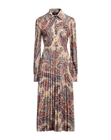 ETRO 미디 원피스 베이지 100% 폴리에스테르