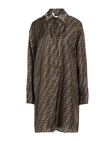 FENDI Shirt dress Brown 100% Silk