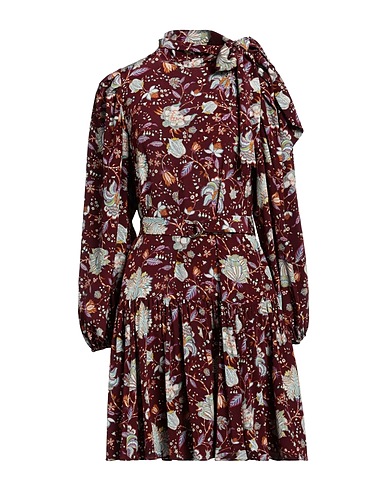 ULLA JOHNSON Vestito corto Bordeaux 100% Seta