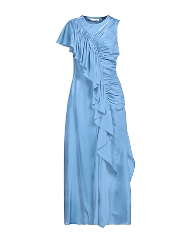 ULLA JOHNSON Long dress BLU CHIARO 68% Viscose, 32% Polyester