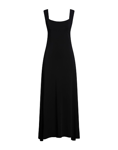 FORTE_FORTE Langes Kleid Schwarz 96% Viskose, 4% Elastan