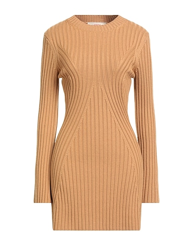 JUCCA Short dress Camel 100% Virgin Wool