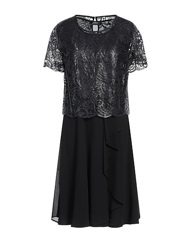 GATTINONI Vestito midi Nero 61% Poliammide, 39% Cotone