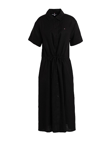 TOMMY HILFIGER Robe chemise Noir 100% Lin