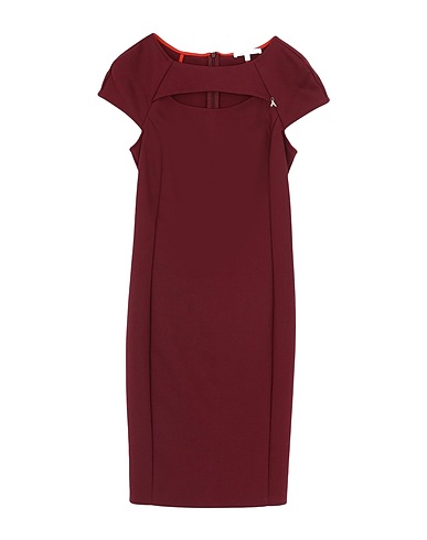 PATRIZIA PEPE Sheath dress Burgundy 53% Cotton, 44% Polyester, 3% Elastane