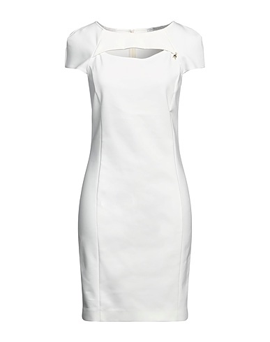 PATRIZIA PEPE Sheath dress White 53% Cotton, 44% Polyester, 3% Elastane