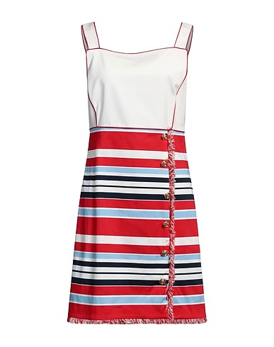 CLIPS MORE Midi dress Ivory 98% Cotton, 2% Elastane, Polyester