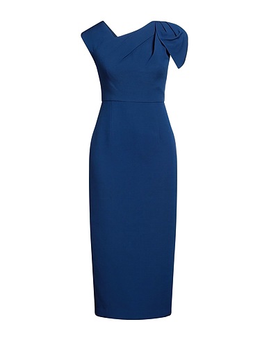 ROLAND MOURET チューブドレス ブルー ウール 73% / シルク 27%