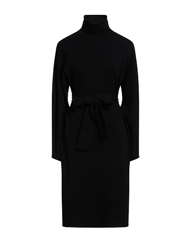 MALO Midi dress Black 97% Wool, 2% Polyamide, 1% Polyurethane