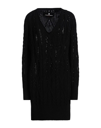ERMANNO SCERVINO Knit dress Black 50% Virgin Wool, 50% Acrylic, Glass