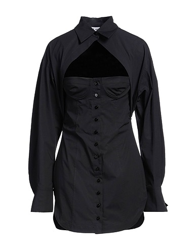 THE ATTICO Short dress Black 97% Cotton, 3% Elastane
