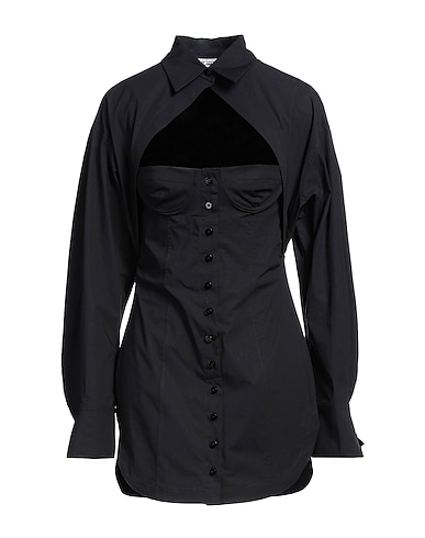 THE ATTICO Short dress NERO 97% Cotton, 3% Elastane