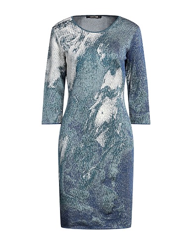 ROBERTO CAVALLI Midi-Kleid Taubenblau 73% Viskose, 18% Polyester, 5% Polyamid, 3% Metallfaser, 1% Elastan