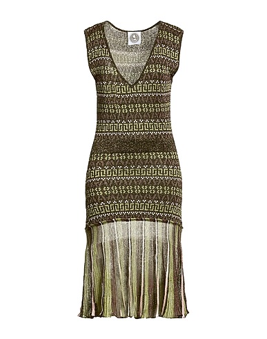 HAPPY SHEEP Midi dress Green 87% Viscose, 13% Polyester