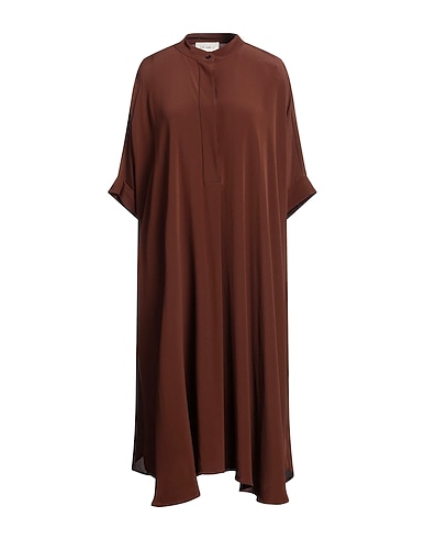 MEIMEIJ Midi dress Brown 69% Acetate, 31% Silk