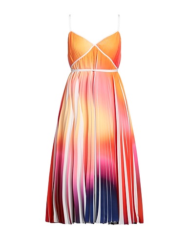 HALSTON Robe mi-longue Orange 100% Polyester