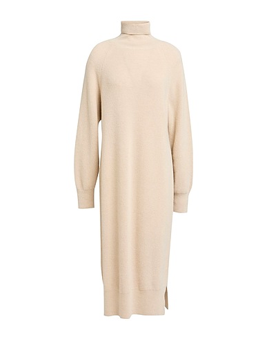 COLOMBO Midi dress Beige 100% Baby Cashmere