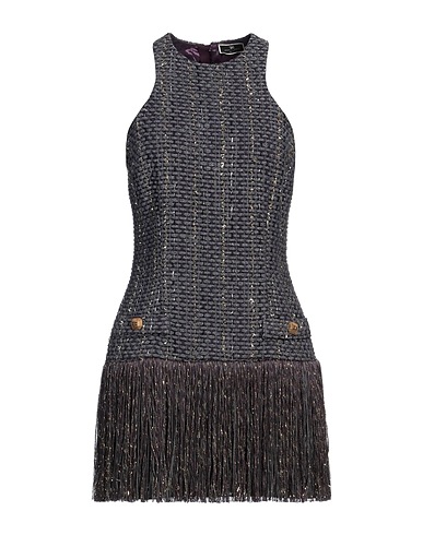 ELISABETTA FRANCHI Short dress Plum 36% Cotton, 23% Polyester, 20% Acrylic, 18% Polyamide, 3% Other Fibres