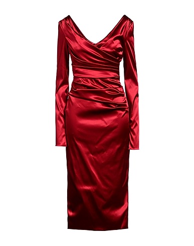 DOLCE&GABBANA Midi-Kleid Rot 65% Acetat, 29% Polyamid, 6% Elastan
