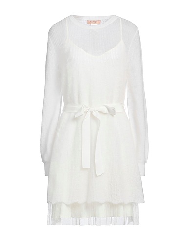 TWINSET Short dress White 40% Polyamide, 30% Mohair wool, 30% Wool