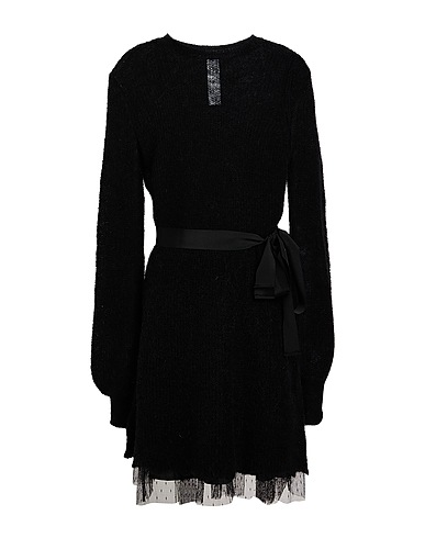 TWINSET Short dress Black 40% Polyamide, 30% Mohair wool, 30% Wool
