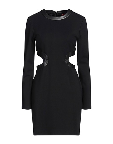 STAUD Sheath dress Black 67% Rayon, 29% Nylon, 4% Elastane, Polyurethane, Polyester